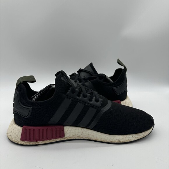 Men Size 11.5 Adidas Nmd R1 Core Black Collegiate Burgundy Athletic Shoe BB7791 - Picture 5 of 8